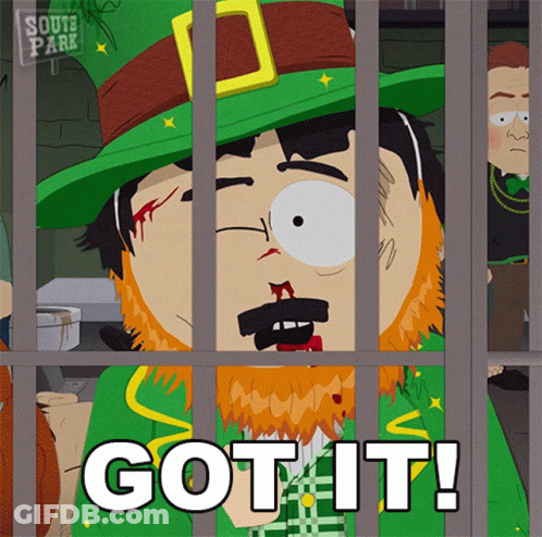 Cartoon Leprechaun Behind Bars With Text Got It GIF