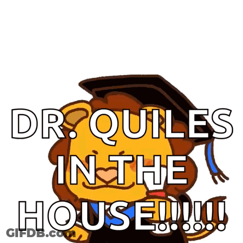 Cartoon Lion In Graduation Cap And Gown Saying You Did It Dr. Quiles In The House GIF