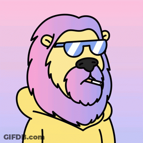 Cartoon Lion In Pink Sweater GIF