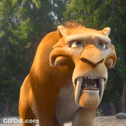 Cartoon Lion Mouth Open Showing Teeth GIF
