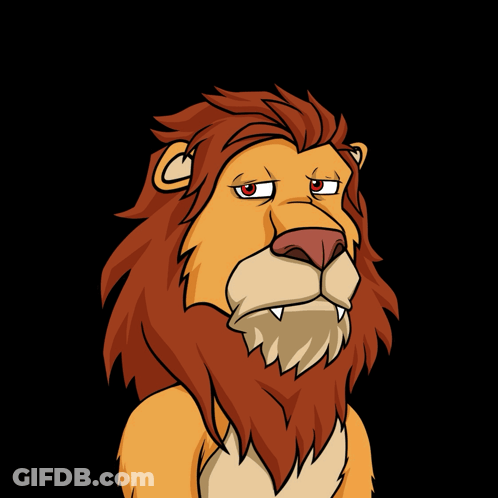 Cartoon Lion Saying Gn GIF