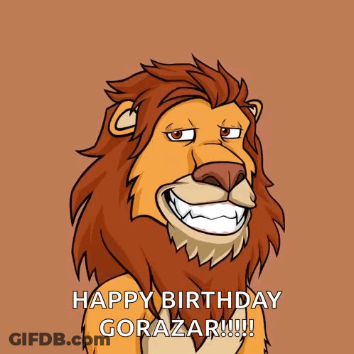 Cartoon Lion Saying Happy Birthday Gorazar GIF