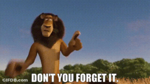 Cartoon Lion Says Don't You Forget It GIF