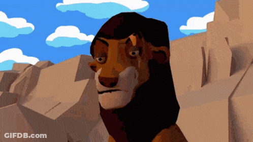Cartoon Lion With Blue Sky And Clouds GIF