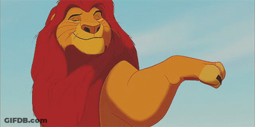 Cartoon Lion With Blue Sky GIF