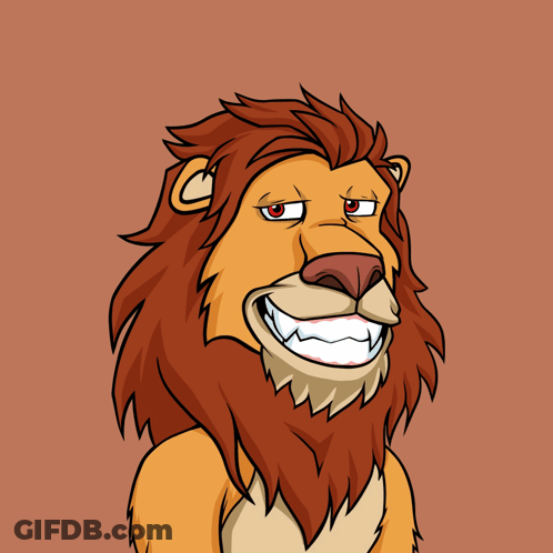 Cartoon Lion With Fist Up GIF