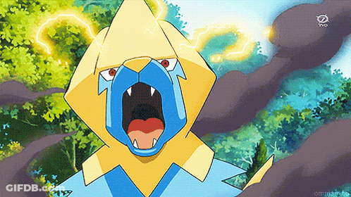 Cartoon Lion With Lightning Bolt From Mouth GIF