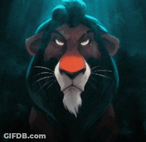 Cartoon Lion With Red Nose And Beard GIF