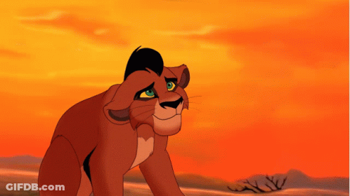 Cartoon Lioness Laying Down With Head On Paws GIF