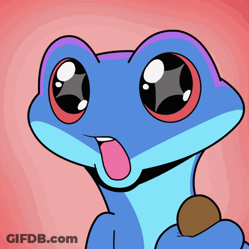 Cartoon Lizard Holding Coin Tongue Out GIF