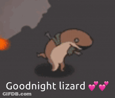 Cartoon Lizard Saying Goodnight GIF