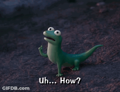 Cartoon Lizard Saying Uh How GIF