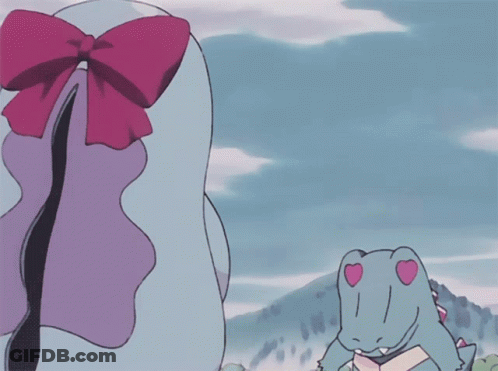 Cartoon Lizard With Pink Bow GIF