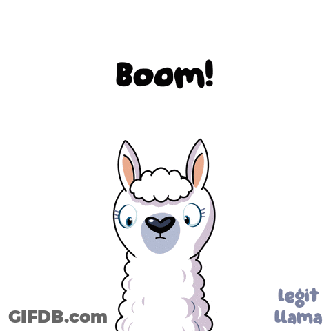Cartoon Llama Holding Microphone Boom GIF