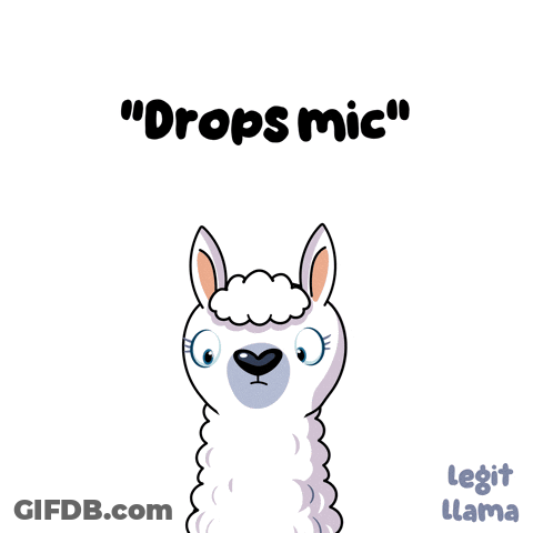 Cartoon Llama Holding Microphone Drops Mic GIF