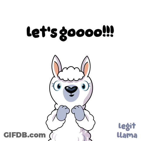 Cartoon Llama Saying Lets Goooo And Yes GIF