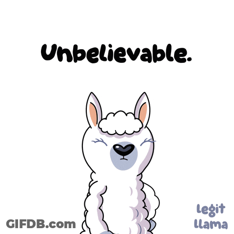 Cartoon Llama Saying Unbelievable Next To Sheep GIF
