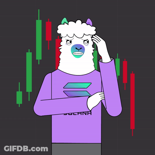 Cartoon Llama Wearing Purple Shirt Solana GIF