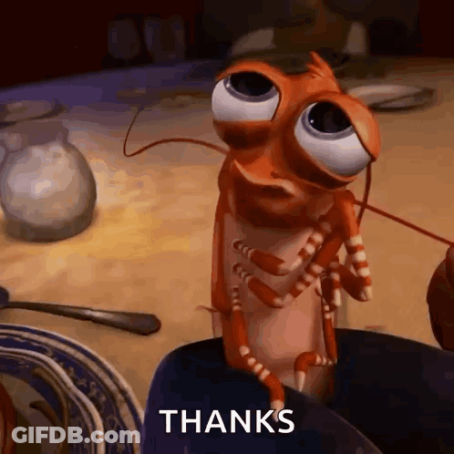 Cartoon Lobster With Big Eyes On Table GIF
