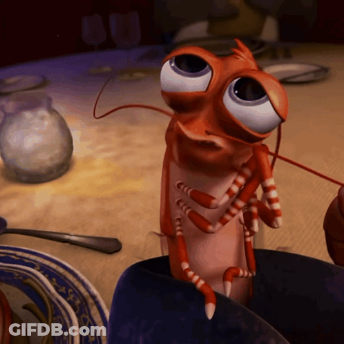 Cartoon Lobster With Big Eyes GIF