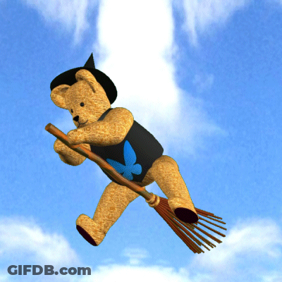 Cartoon Maid Holding Broom GIF