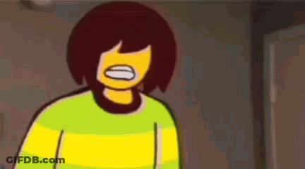 Cartoon Making Funny Face In Yellow Green Striped Shirt GIF
