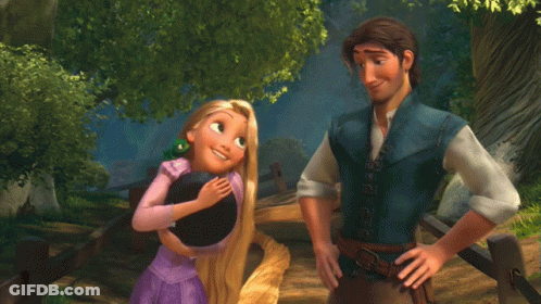 Cartoon Man And Girl With Gold GG GIF