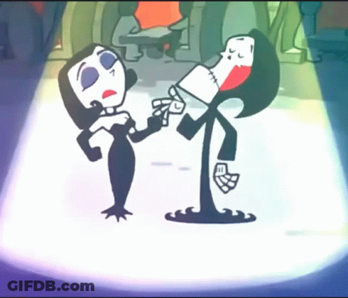 Cartoon Man And Woman Dancing GIF