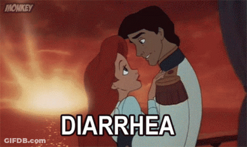 Cartoon Man And Woman Diarrhea GIF