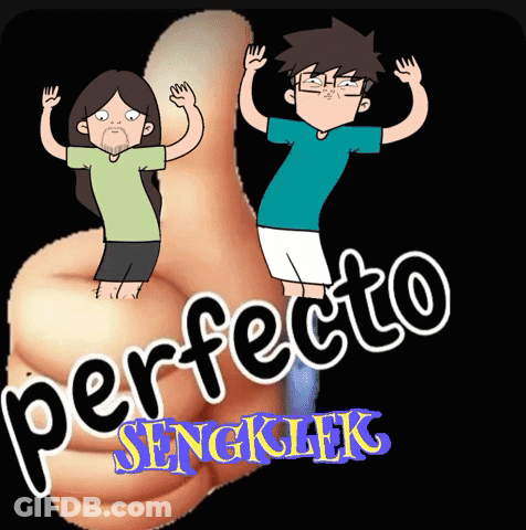 Cartoon Man And Woman Giving Thumbs Up Perfecto Sengklek GIF