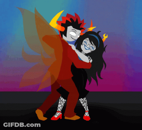 Cartoon Man And Woman Hugging GIF