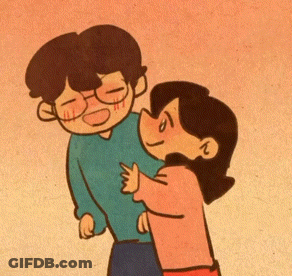 Cartoon Man And Woman Hugging GIF