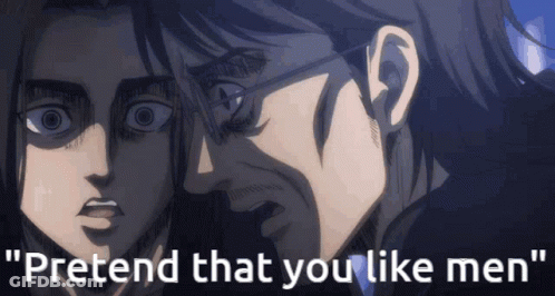 Cartoon Man And Woman Pretend That You Like Men GIF