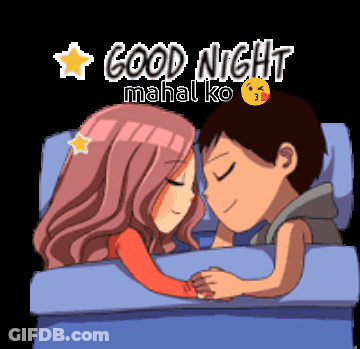 Cartoon Man And Woman Sleeping Good Night Mahal Ko GIF