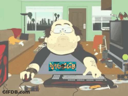 Cartoon Man At Desk Says NYC Club GIF
