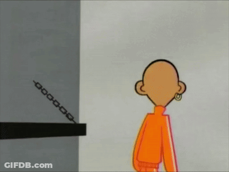 Cartoon Man Behind Bars With Chain On Hand GIF