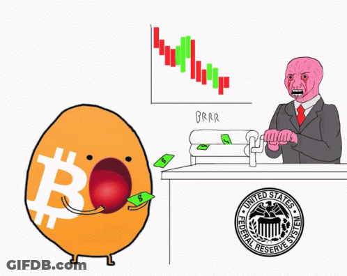Cartoon Man Behind Podium With US Federal Reserve Stamp GIF