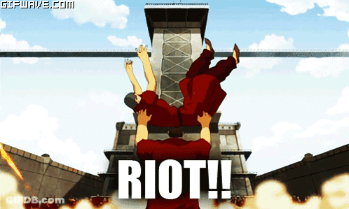 Cartoon Man Carrying Another Man Riot GIF
