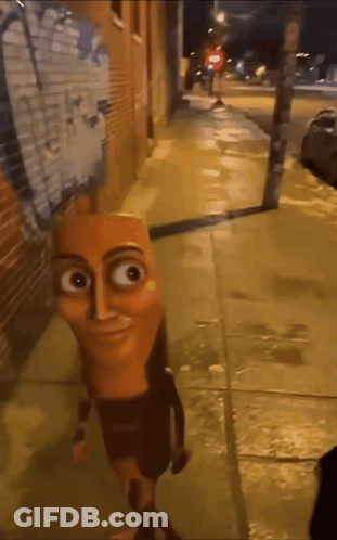 Cartoon Man Carrying Another Man With AS GIF