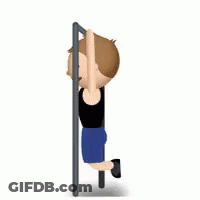 Cartoon Man Doing Pull Up On Bar GIF