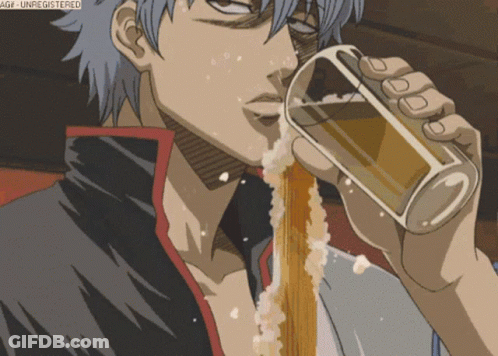 Cartoon Man Drinking Beer GIF