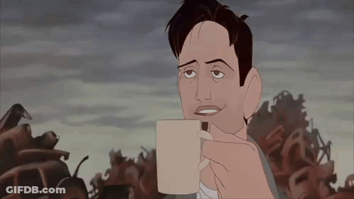 Cartoon Man Drinking Coffee GIF