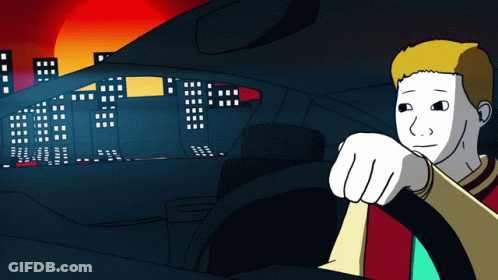 Cartoon Man Driving Car GIF