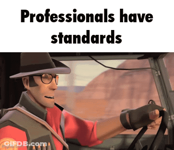 Cartoon Man Driving Car Professionals Have Standards GIF