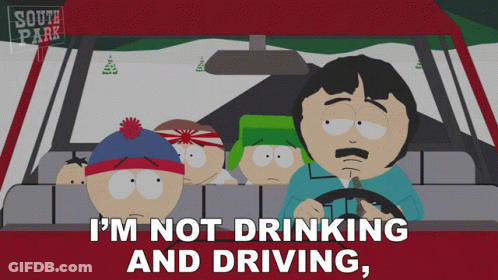 Cartoon Man Driving I'm Not Drinking And Driving GIF
