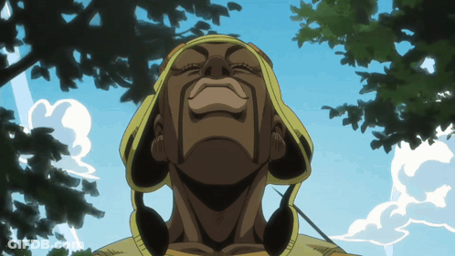 Cartoon Man Eyes Closed Looking Up GIF