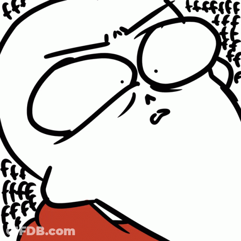 Cartoon Man Face With FF GIF