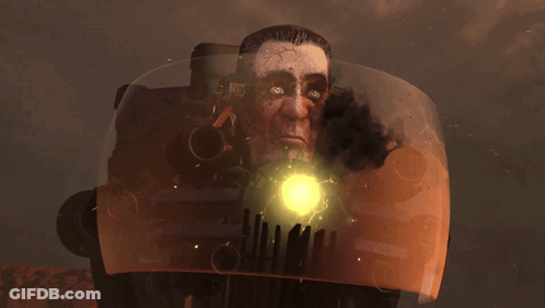 Cartoon Man Face With Light Coming Out GIF