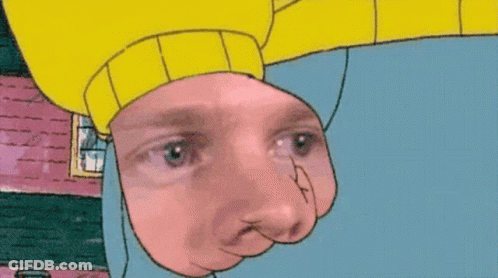 Cartoon Man Face With Yellow Hat GIF