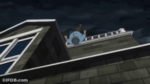 Cartoon Man Falling Off Building GIF